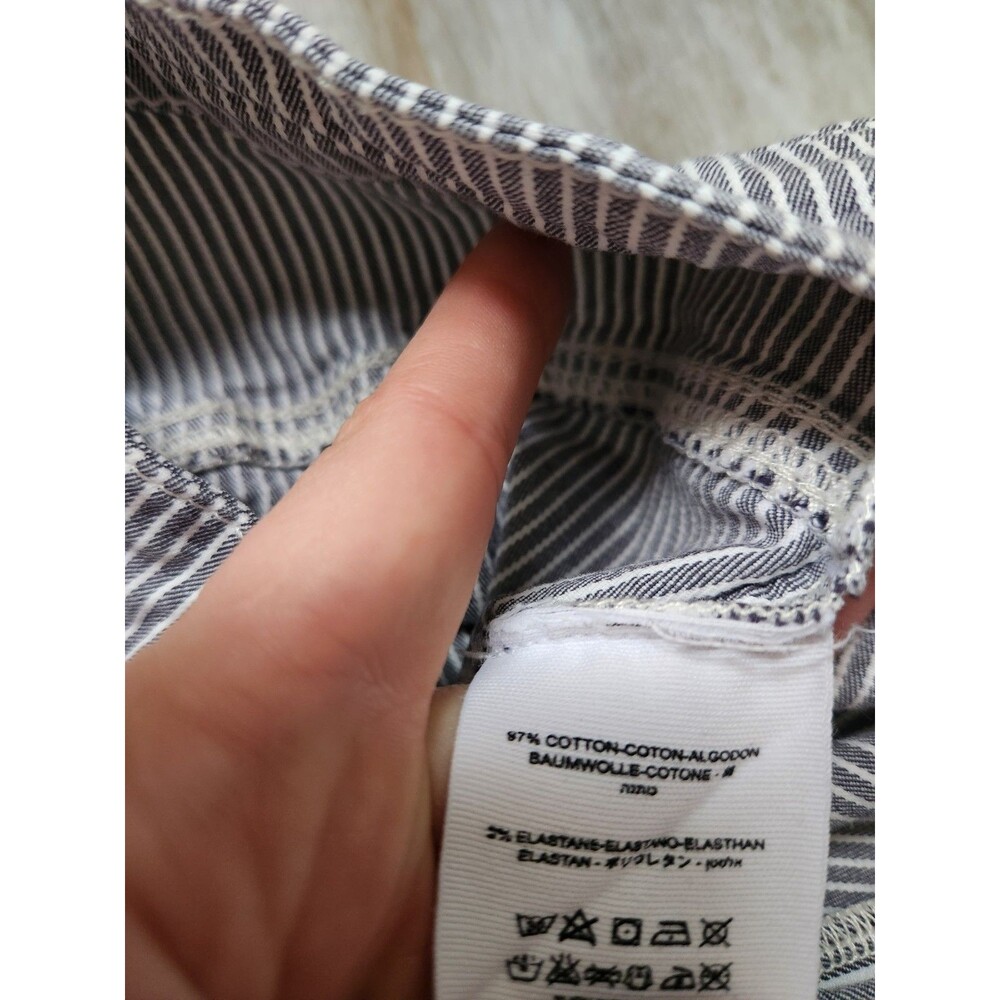 Free People High Rise Skinny Jeggings Gray White Stripe Stretch Lightweight 25 - Picture 6 of 10